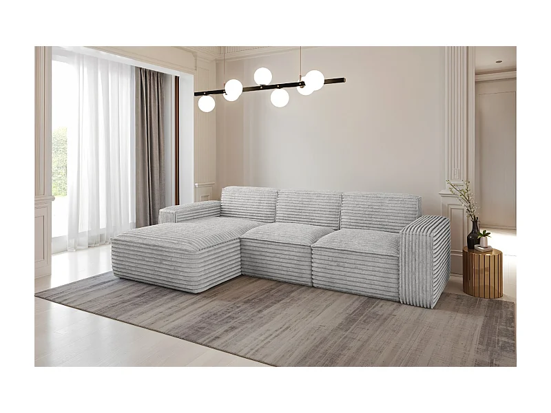 Ecksofa L-Form Siena Stoff Velo Hellgrau Links