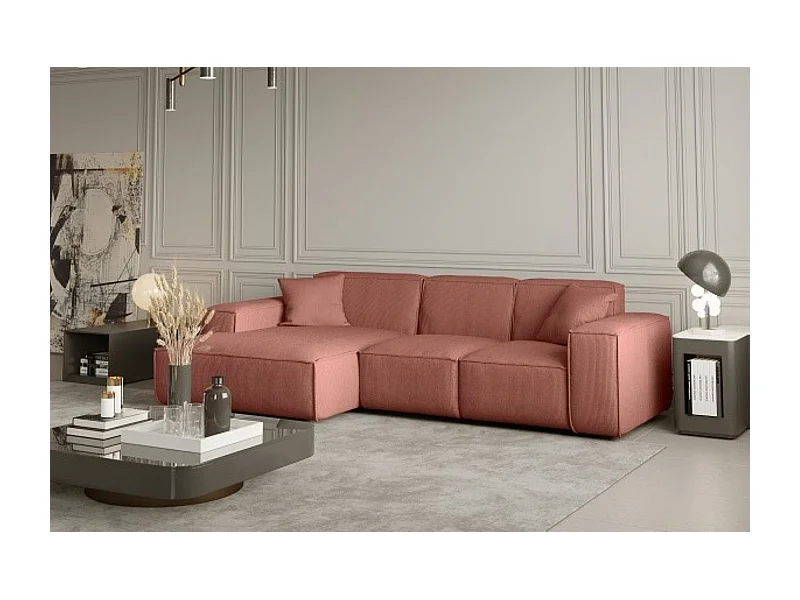 Ecksofa PULA L-Form, Stoff Scala, Lachs, Links