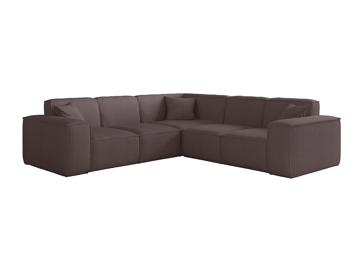 Canapé d'angle PULA, tissu Scala, marron