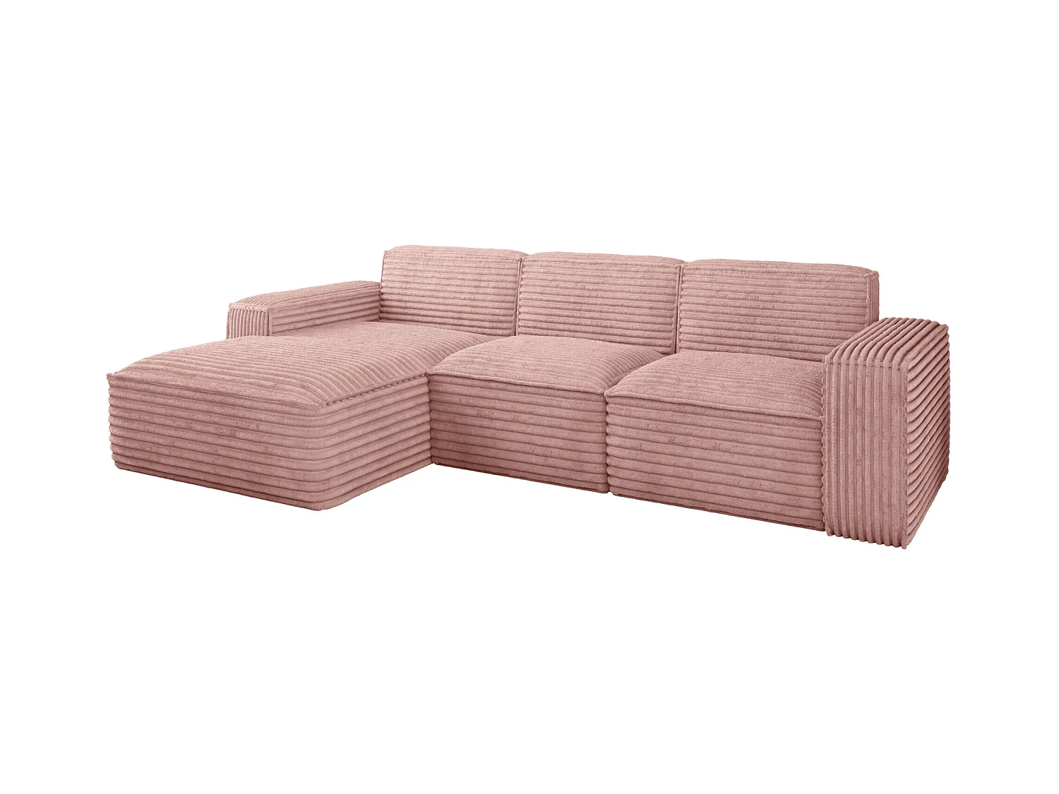Ecksofa L-Form Siena Stoff Velo Rosa Links