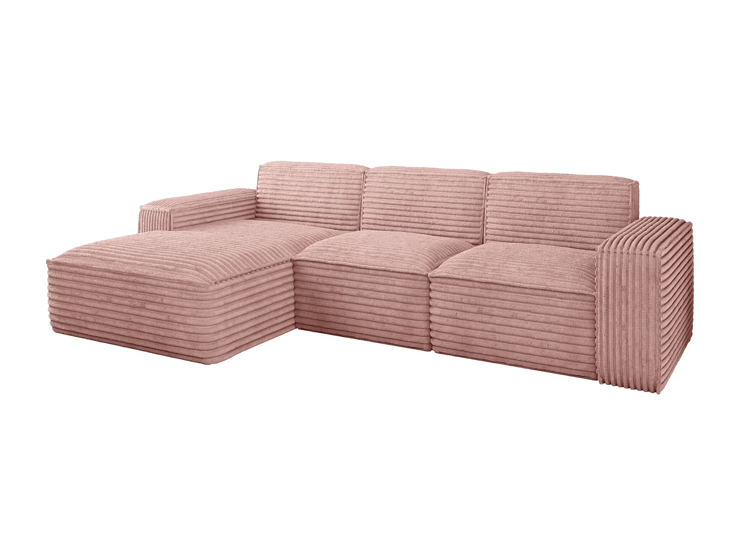 Ecksofa L-Form Siena Stoff Velo Rosa Links