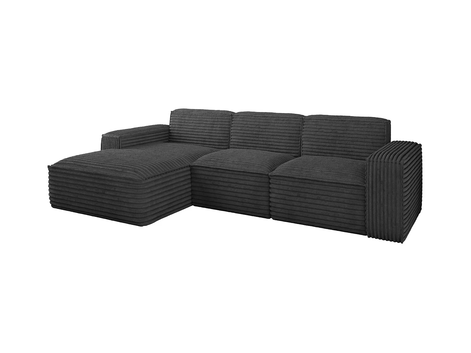 Ecksofa L-Form Siena Stoff Velo Graphit Links