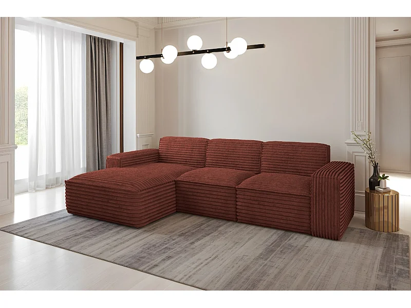 Ecksofa L-Form Siena Stoff Velo Kupfer Links