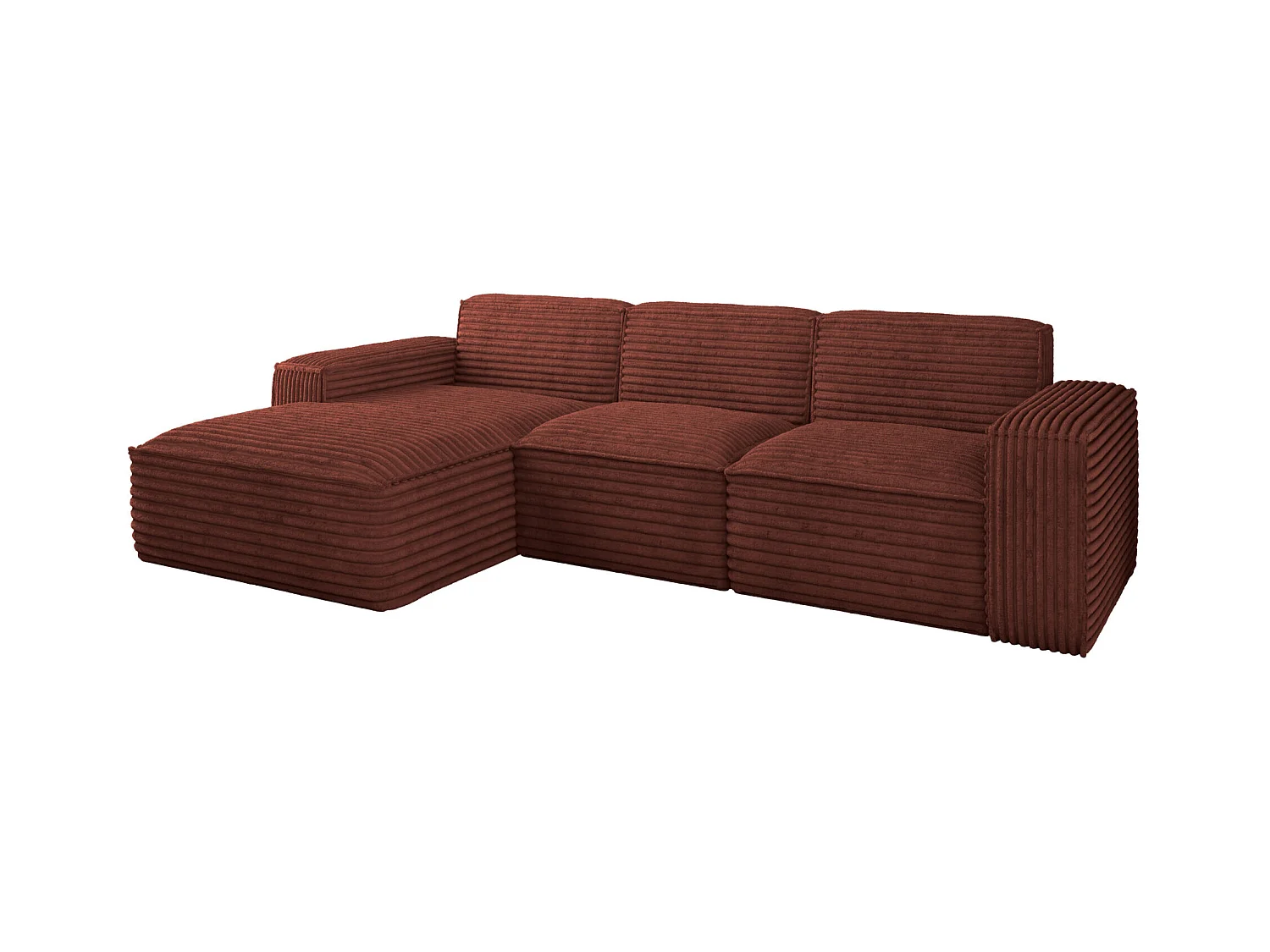 Ecksofa L-Form Siena Stoff Velo Kupfer Links