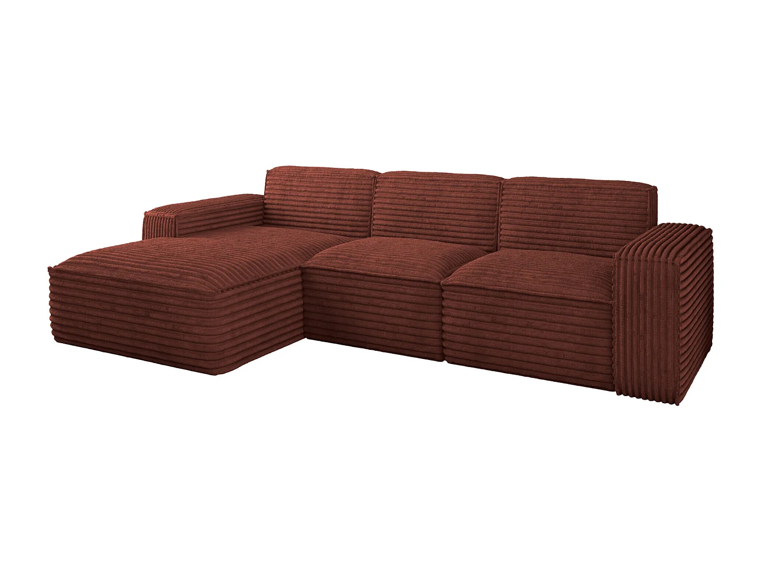Ecksofa L-Form Siena Stoff Velo Kupfer Links