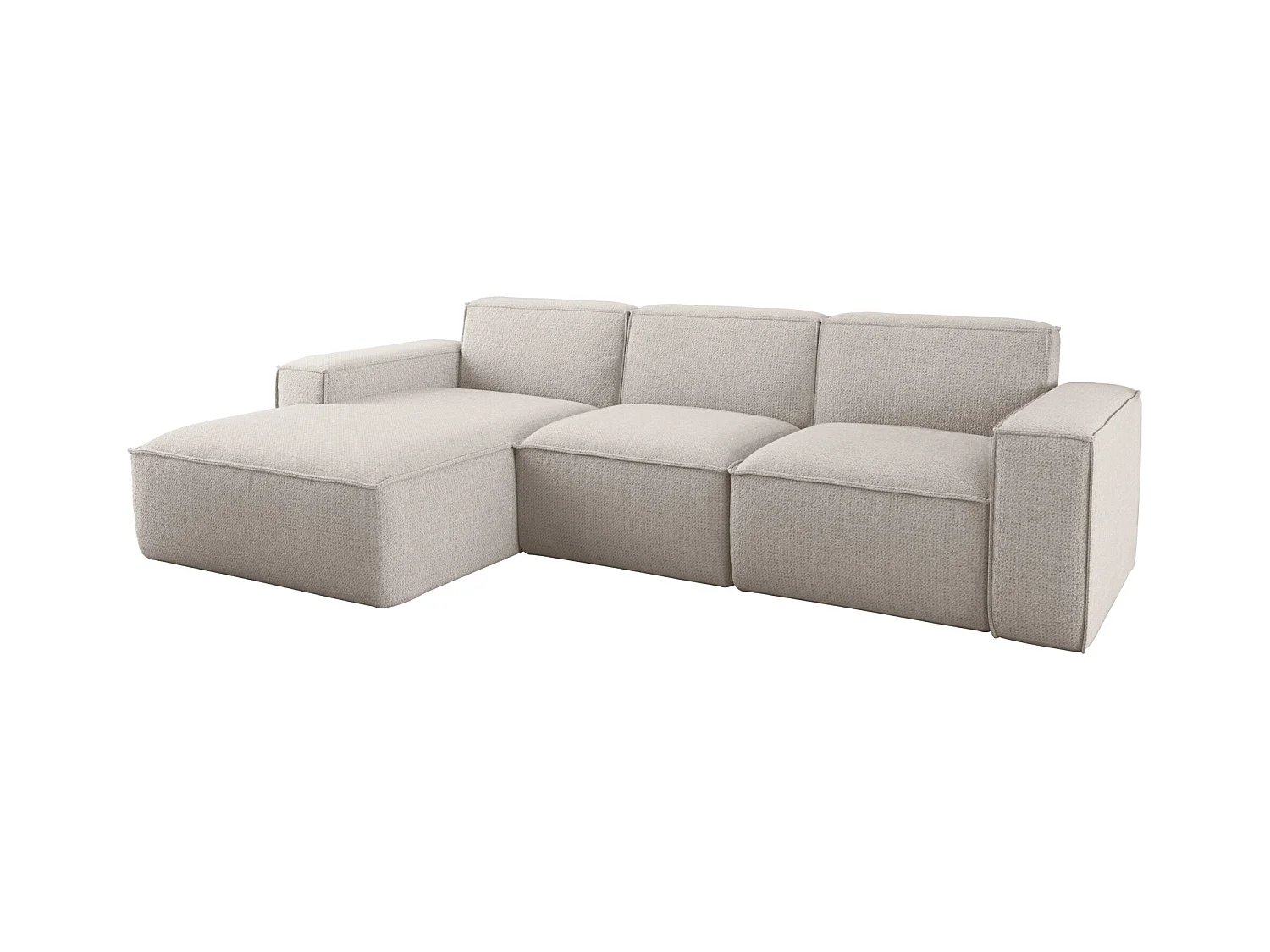 Canapé d'angle forme L Siena tissu Artico Nata Gauche