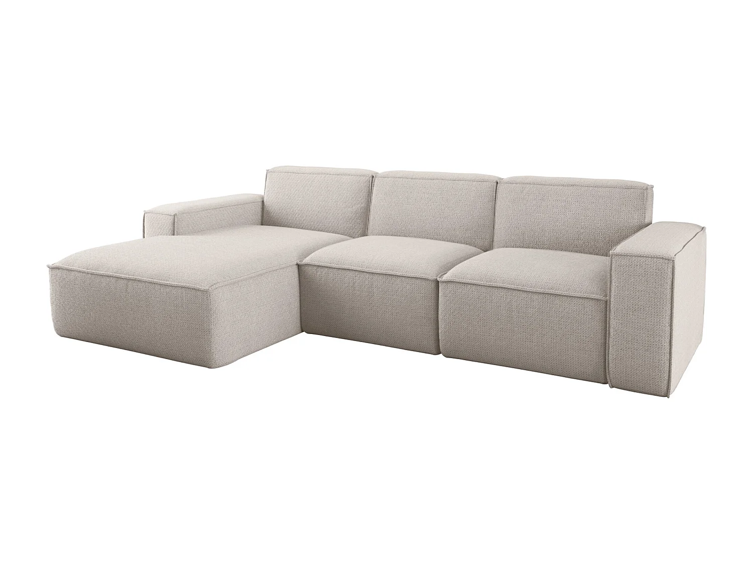 Canapé d'angle forme L Siena tissu Artico Nata Gauche