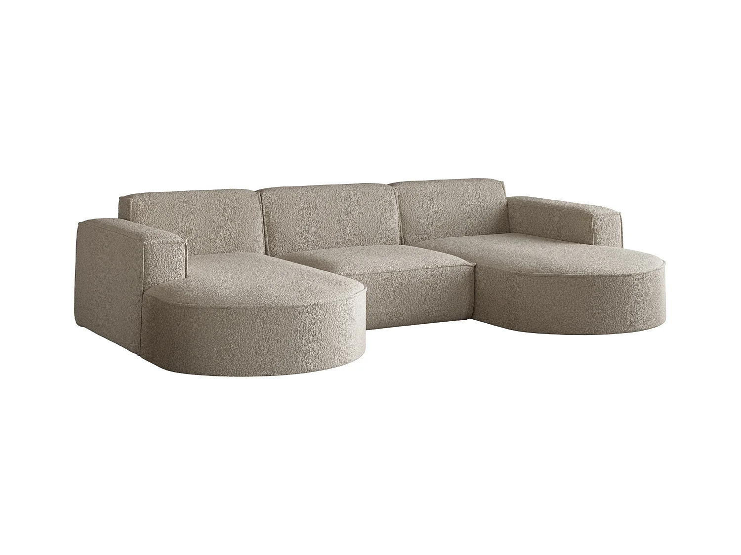 Canapé d'angle Modena en U, tissu Quelle, beige foncé