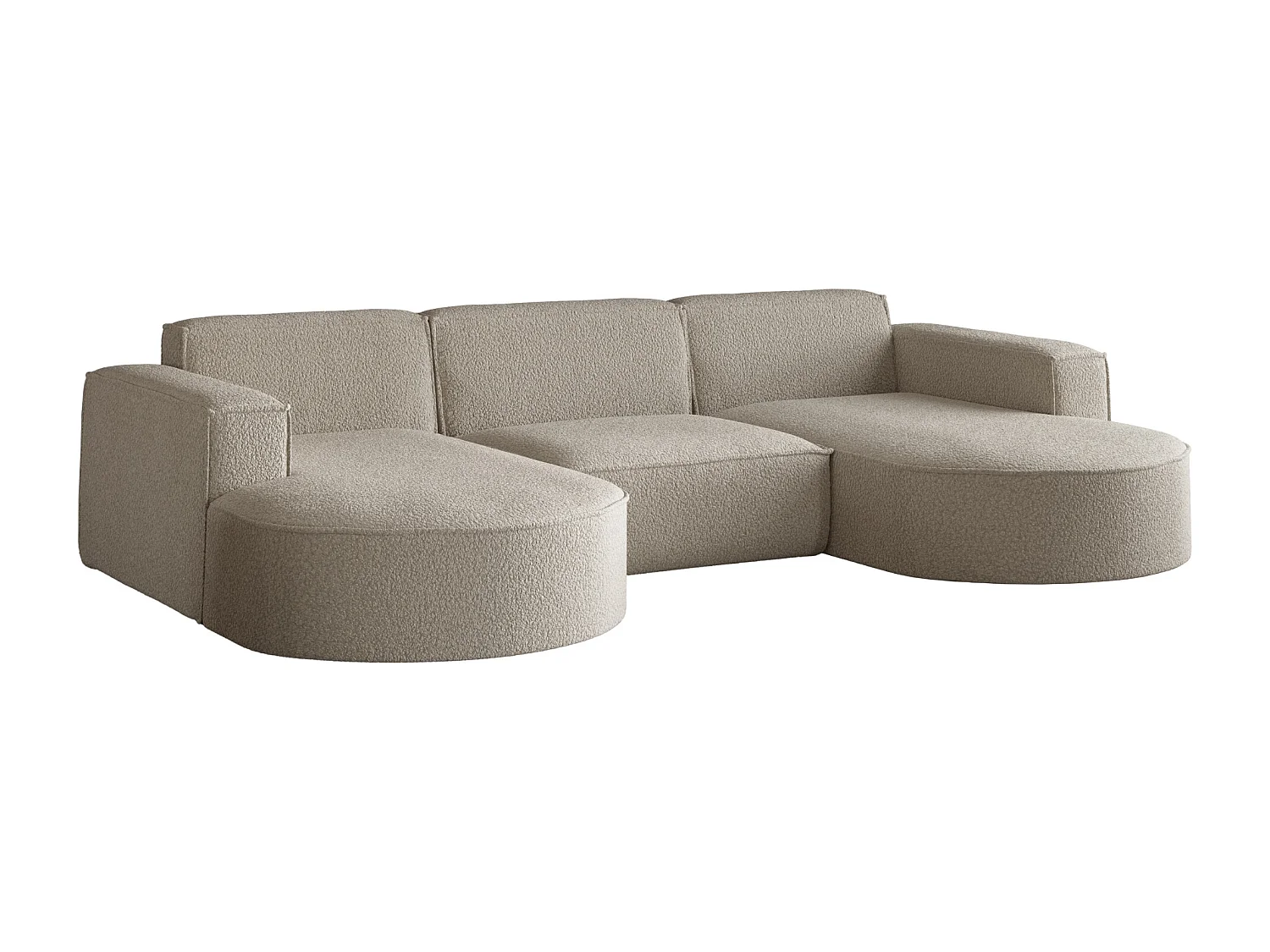 Canapé d'angle Modena en U, tissu Quelle, beige foncé