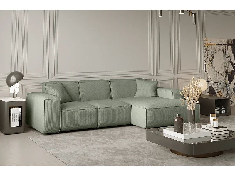 Hoekbank PULA L-vorm, stof Scala, Safira, rechts