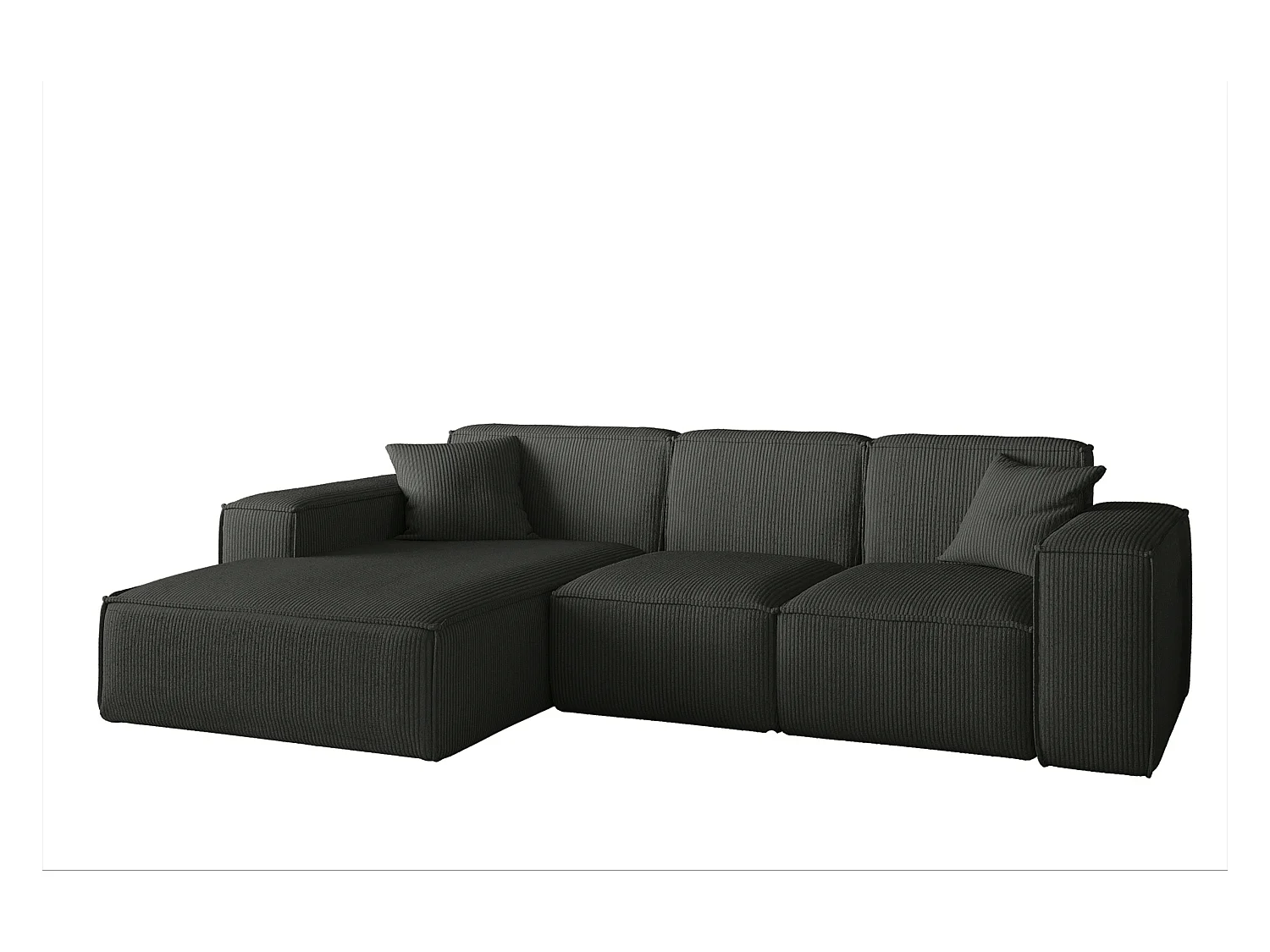 Canapé d'angle PULA en L, tissu Scala, anthracite, gauche