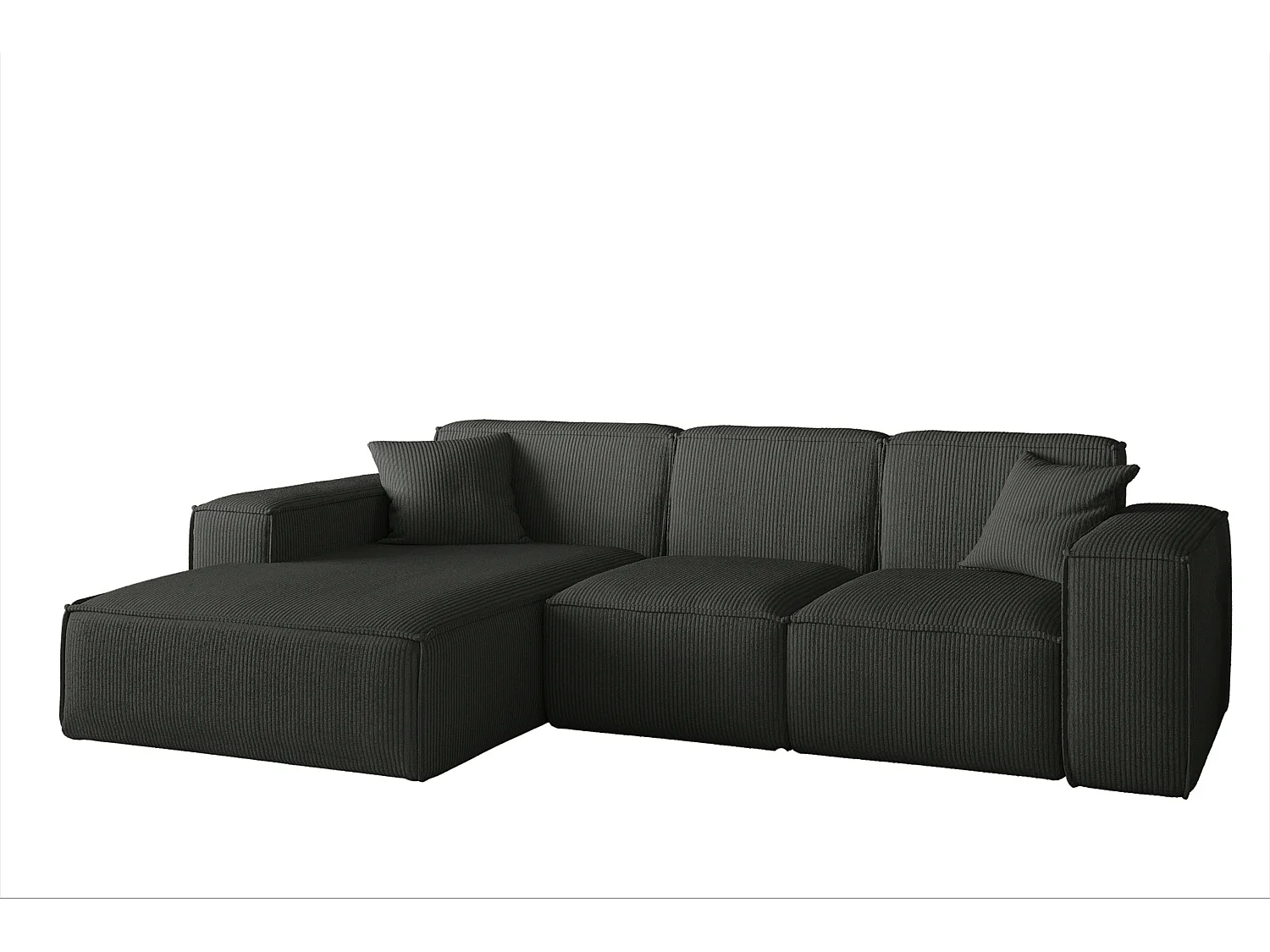 Canapé d'angle PULA en L, tissu Scala, anthracite, gauche