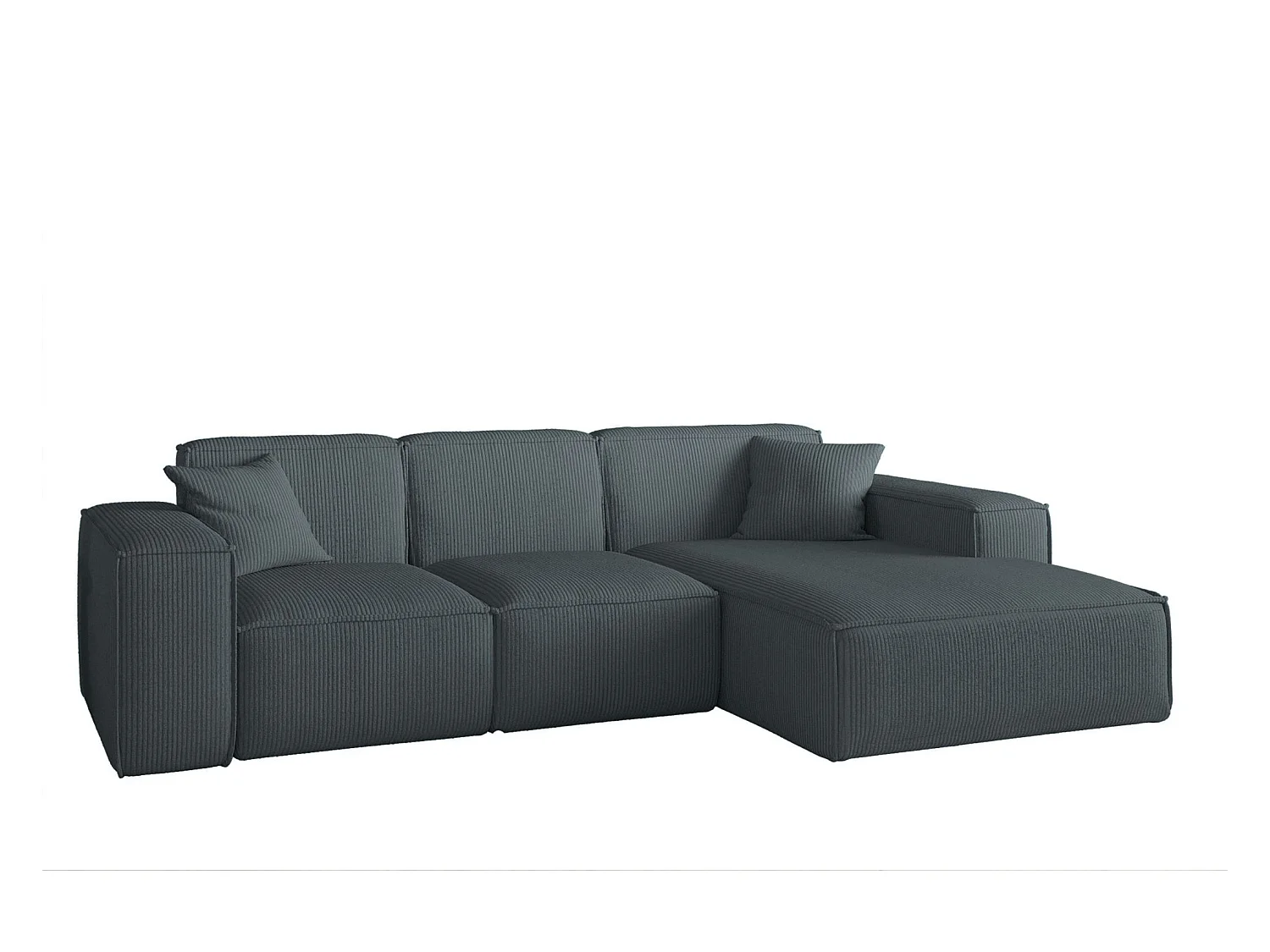 Canapé d'angle PULA en L, tissu Scala, océan, droit