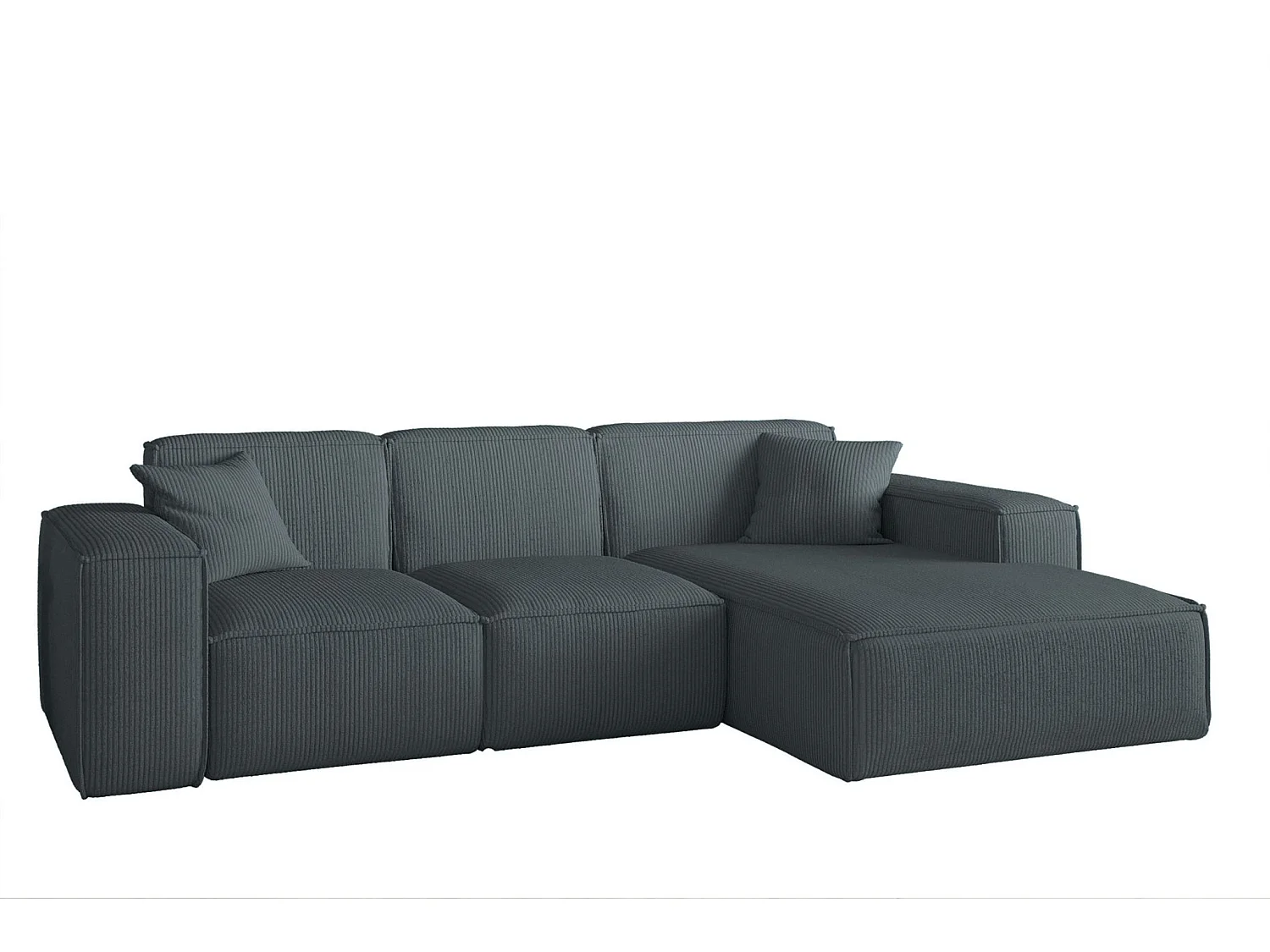 Canapé d'angle PULA en L, tissu Scala, océan, droit