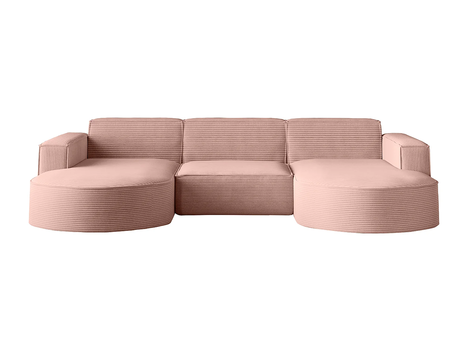 Canapé d'angle Modena en U, tissu Poso, rose