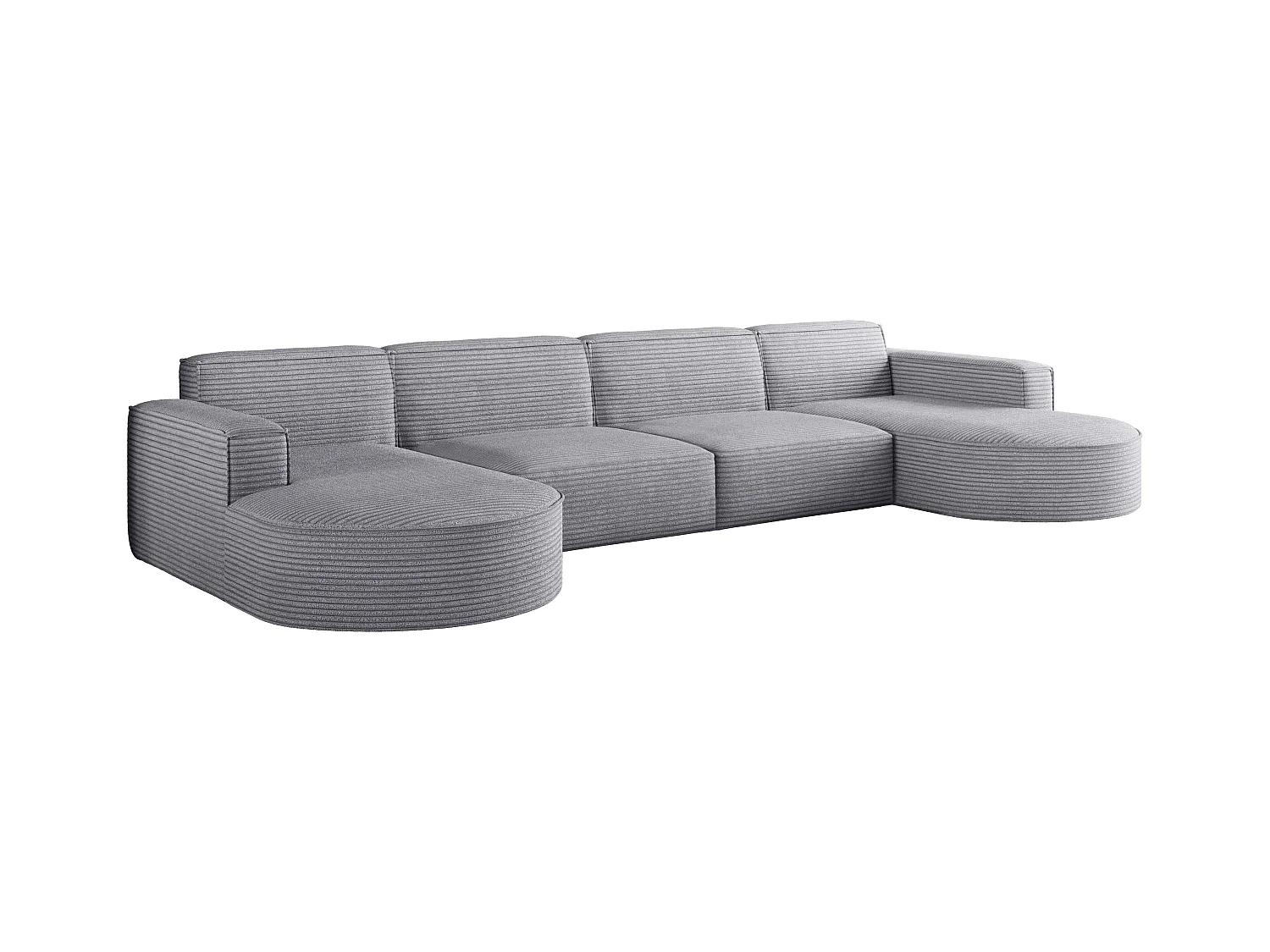 Canapé d'angle, Modena U XL, tissu Poso, gris clair