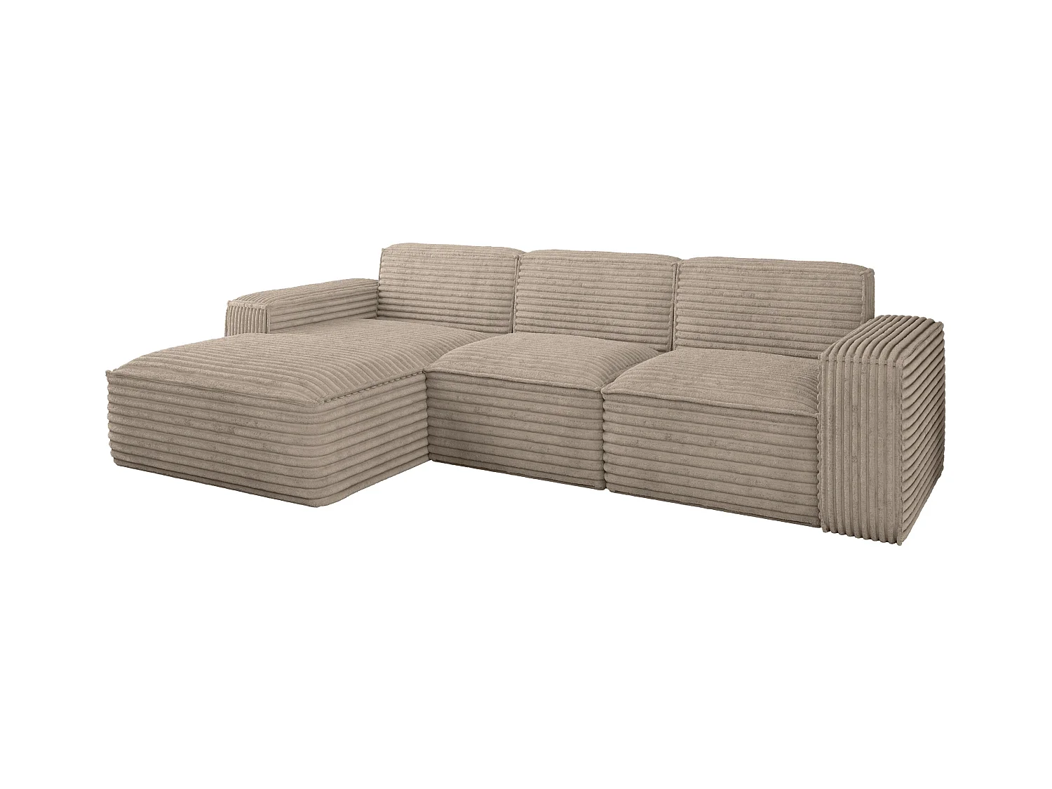 Ecksofa L-Form Siena Stoff Velo Beige Links