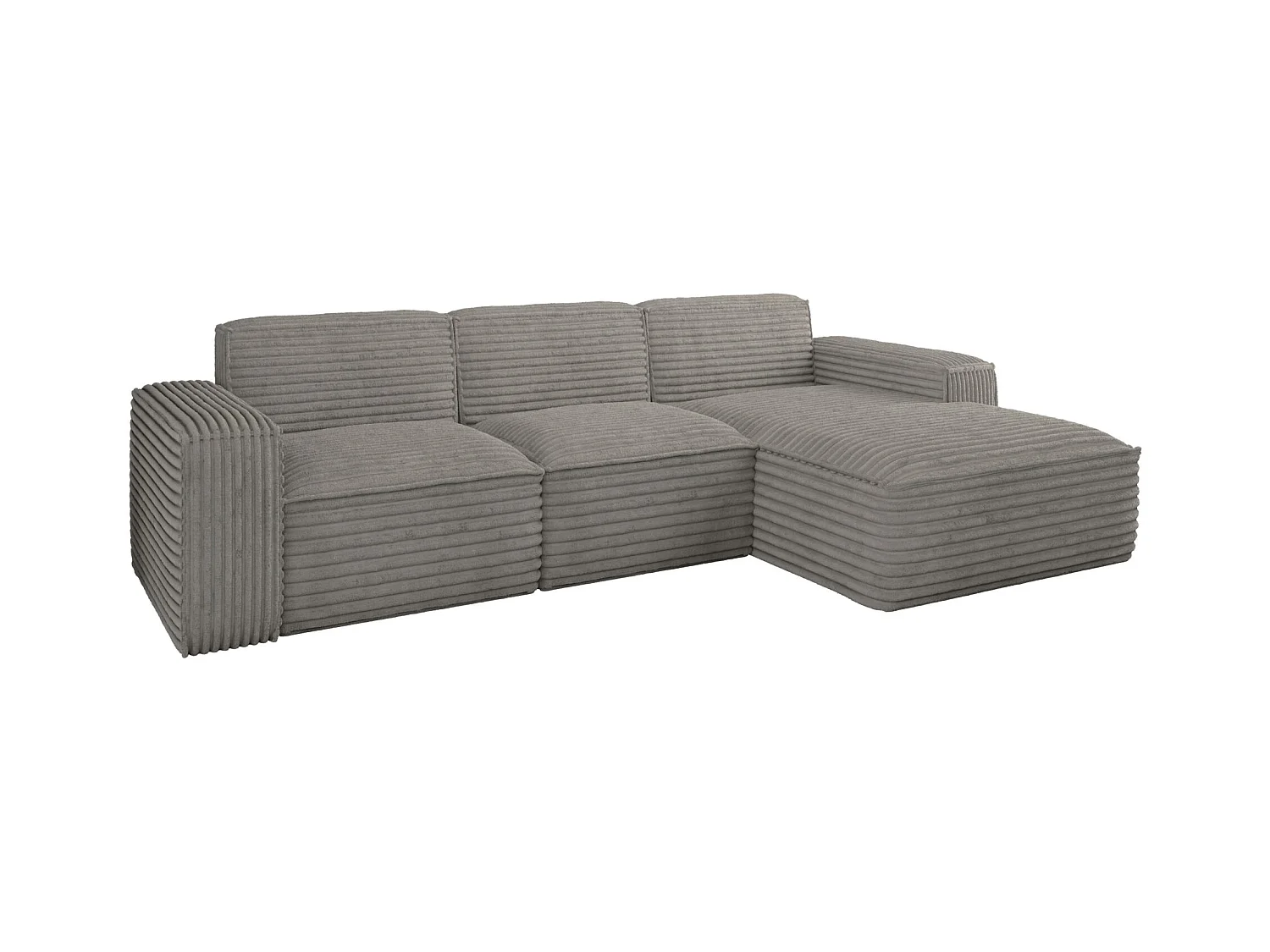 Ecksofa L-Form Siena Stoff Velo Grau Rechts