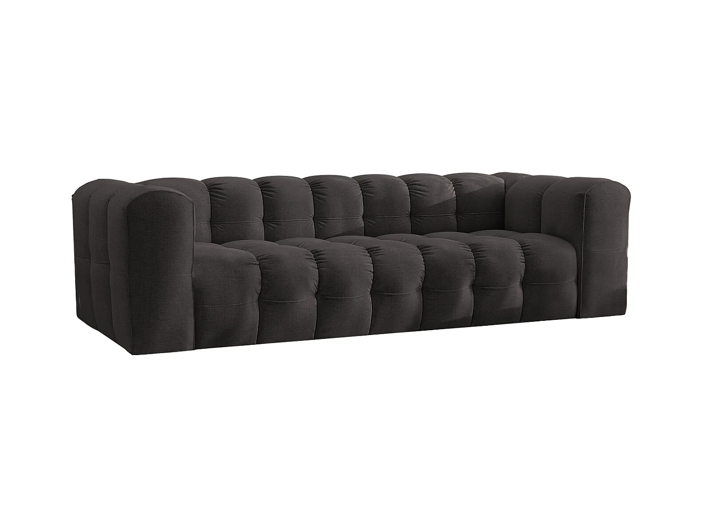 Sofa 4-Sitzer, Komfort Couch BALOO, stoff Schenille, Schwarz