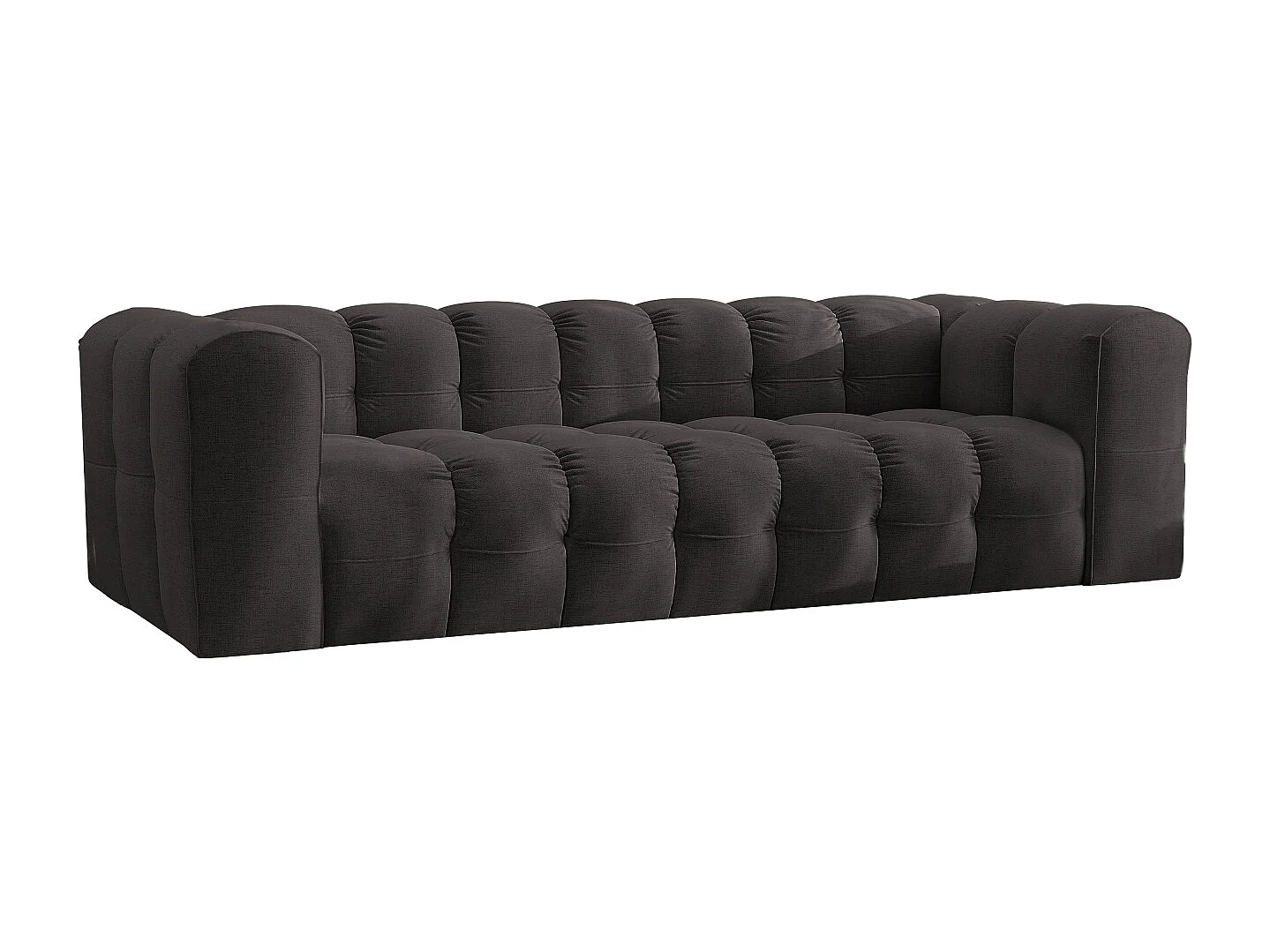 Sofa 4-Sitzer, Komfort Couch BALOO, stoff Schenille, Schwarz