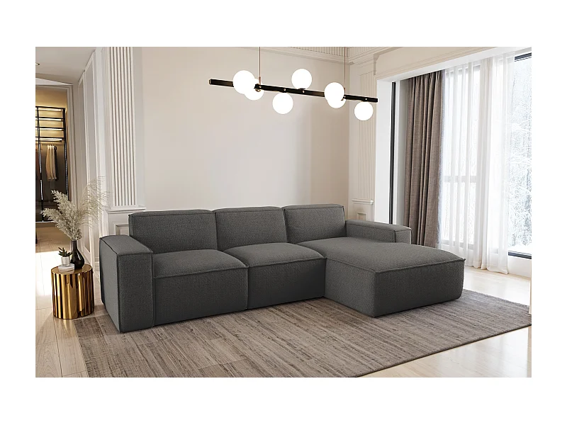 Hoekbank L-vorm Siena stof Artico antraciet rechts