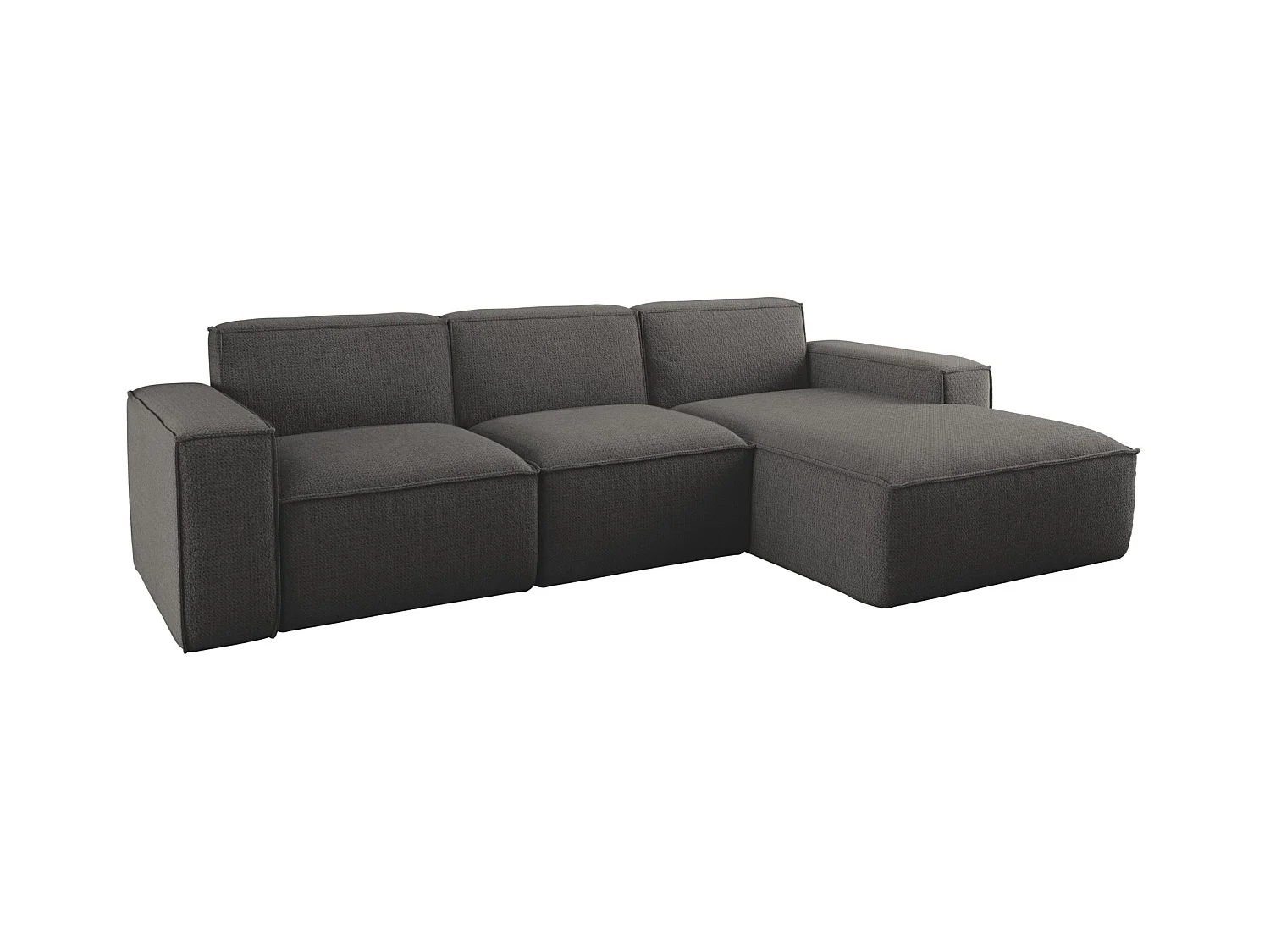 Canapé d'angle forme L Siena tissu Artico anthracite droite