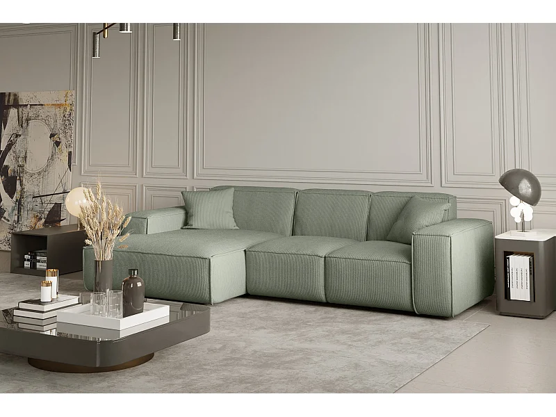 Ecksofa PULA L-Form, Stoff Scala, Safira, Links