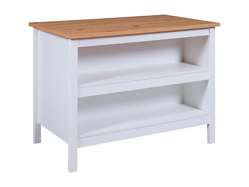 Julina Sideboard Küchen-Ø, 2 Ablagen weiß, Artisan Eiche dekor.