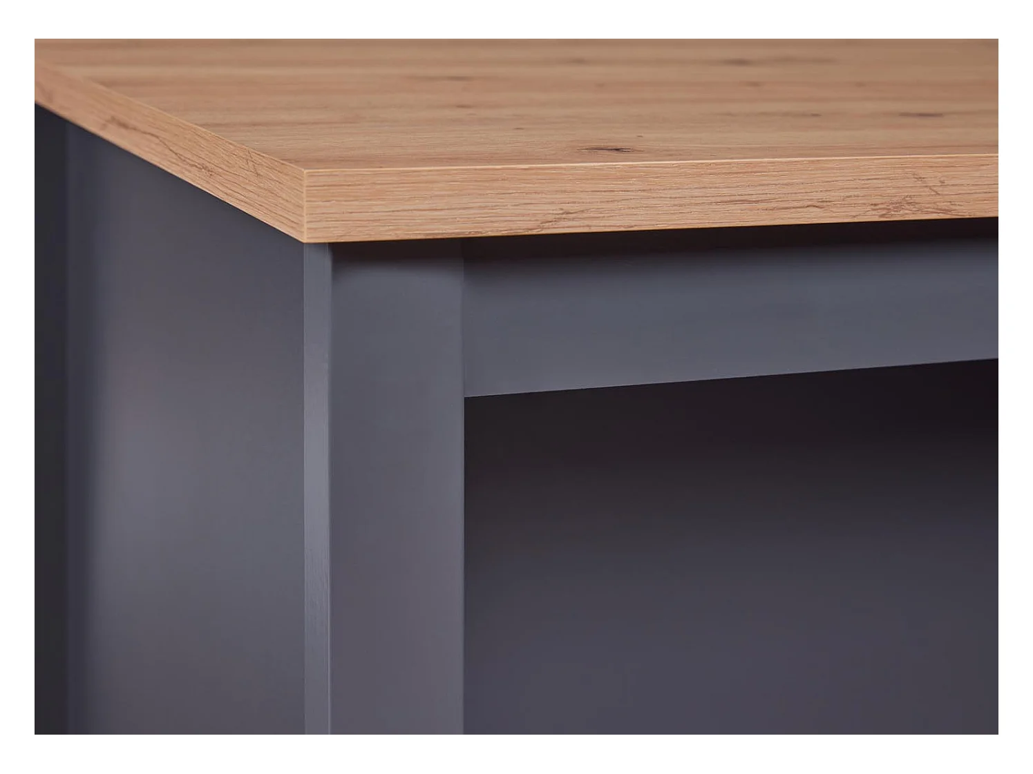 Ilot de Cuisine "Melina" 124cm Anthracite & Chêne