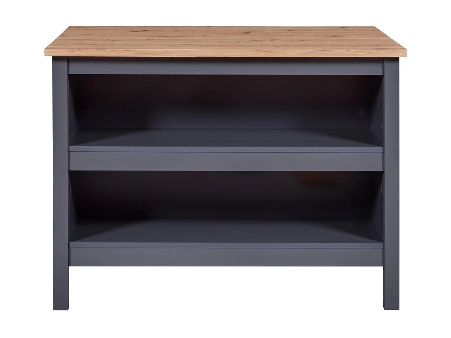 Ilot de Cuisine "Melina" 124cm Anthracite & Chêne