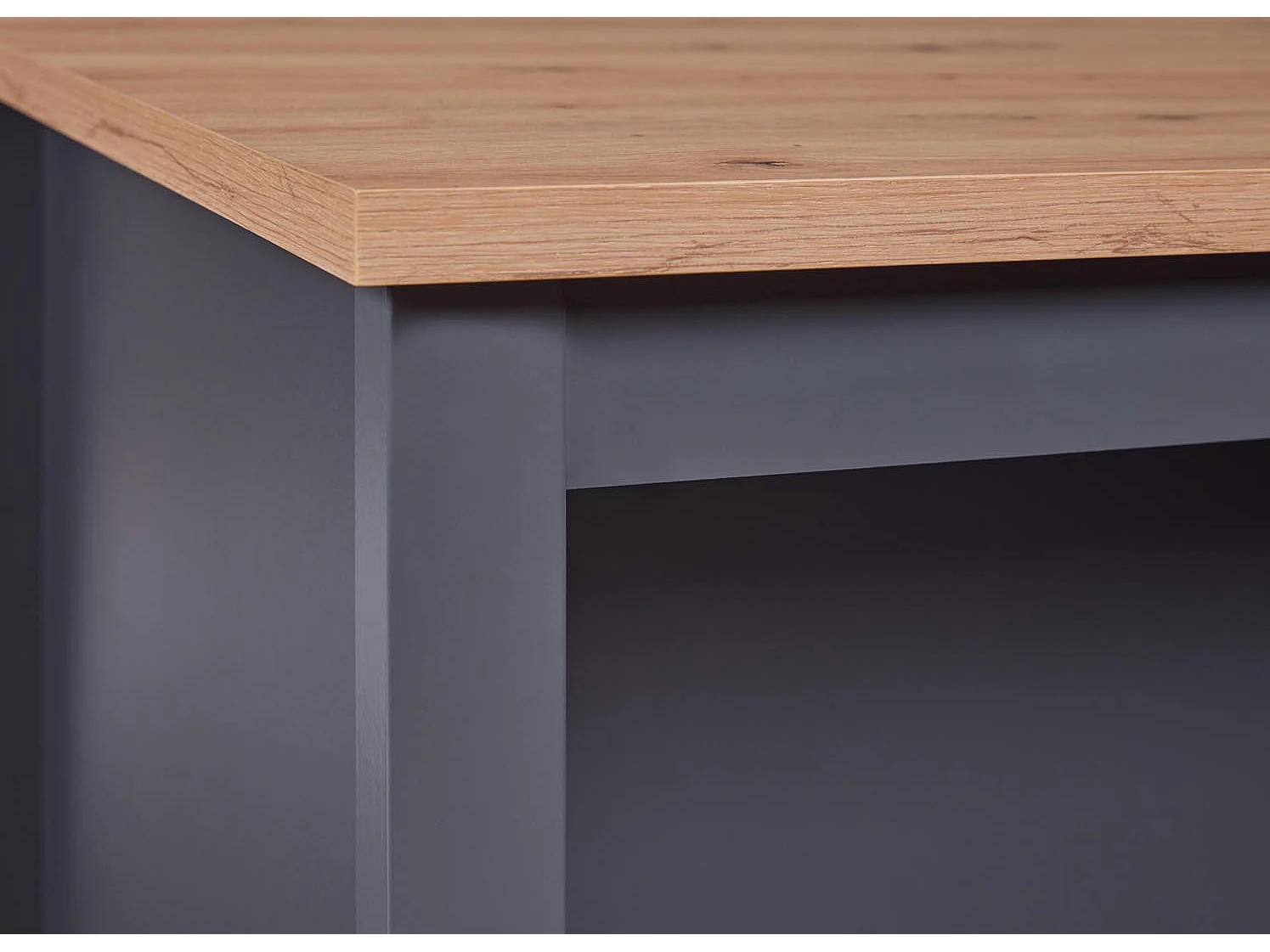 Ilot de Cuisine "Melina" 124cm Anthracite & Chêne