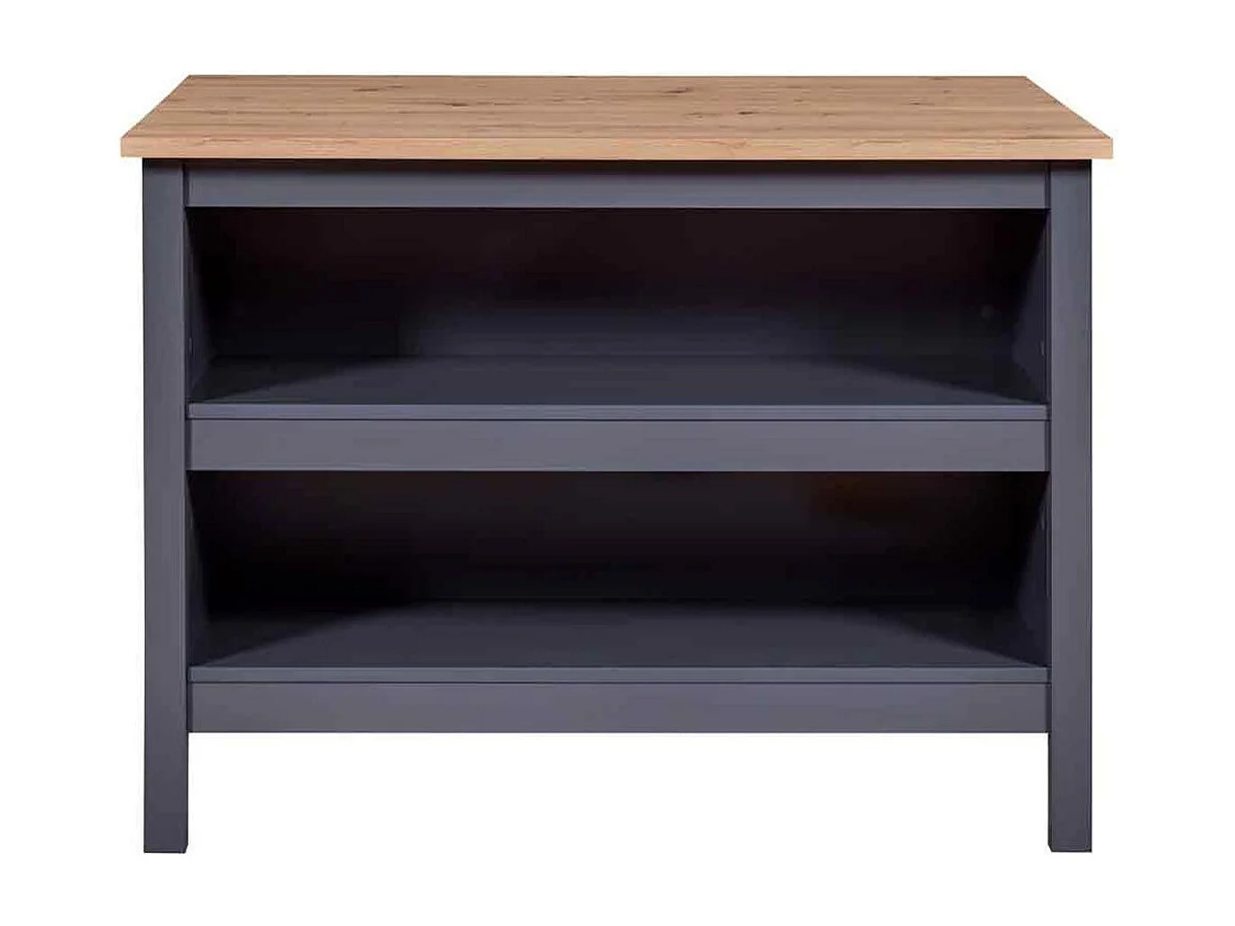 Ilot de Cuisine "Melina" 124cm Anthracite & Chêne