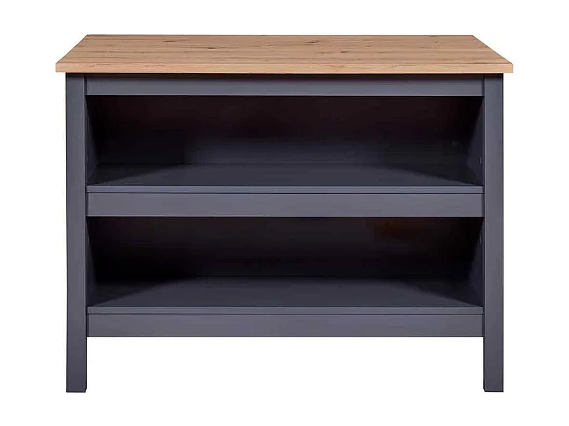 Ilot de Cuisine "Melina" 124cm Anthracite & Chêne