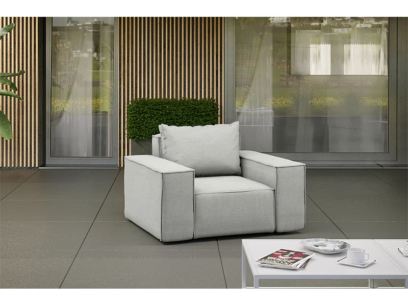 Fauteuil de jardin SONNE, tissu ARTICLE, gris clair