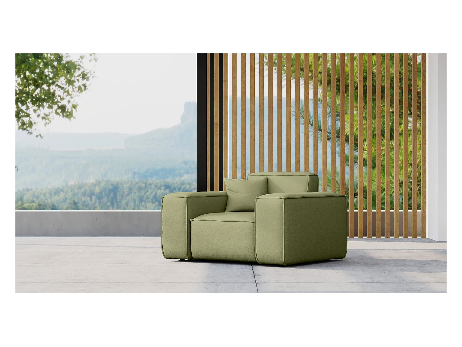 Salon de jardin fauteuil MALIBU, tissu ODYSSEY, vert clair
