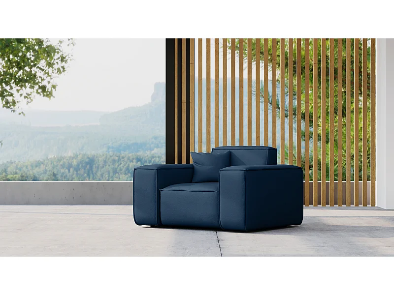 Salon de jardin fauteuil MALIBU, tissu ODYSSEY, bleu marine