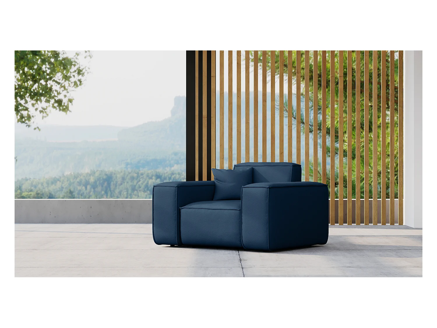 Poltrona da giardino MALIBU, tessuto ODYSSEY, blu navy