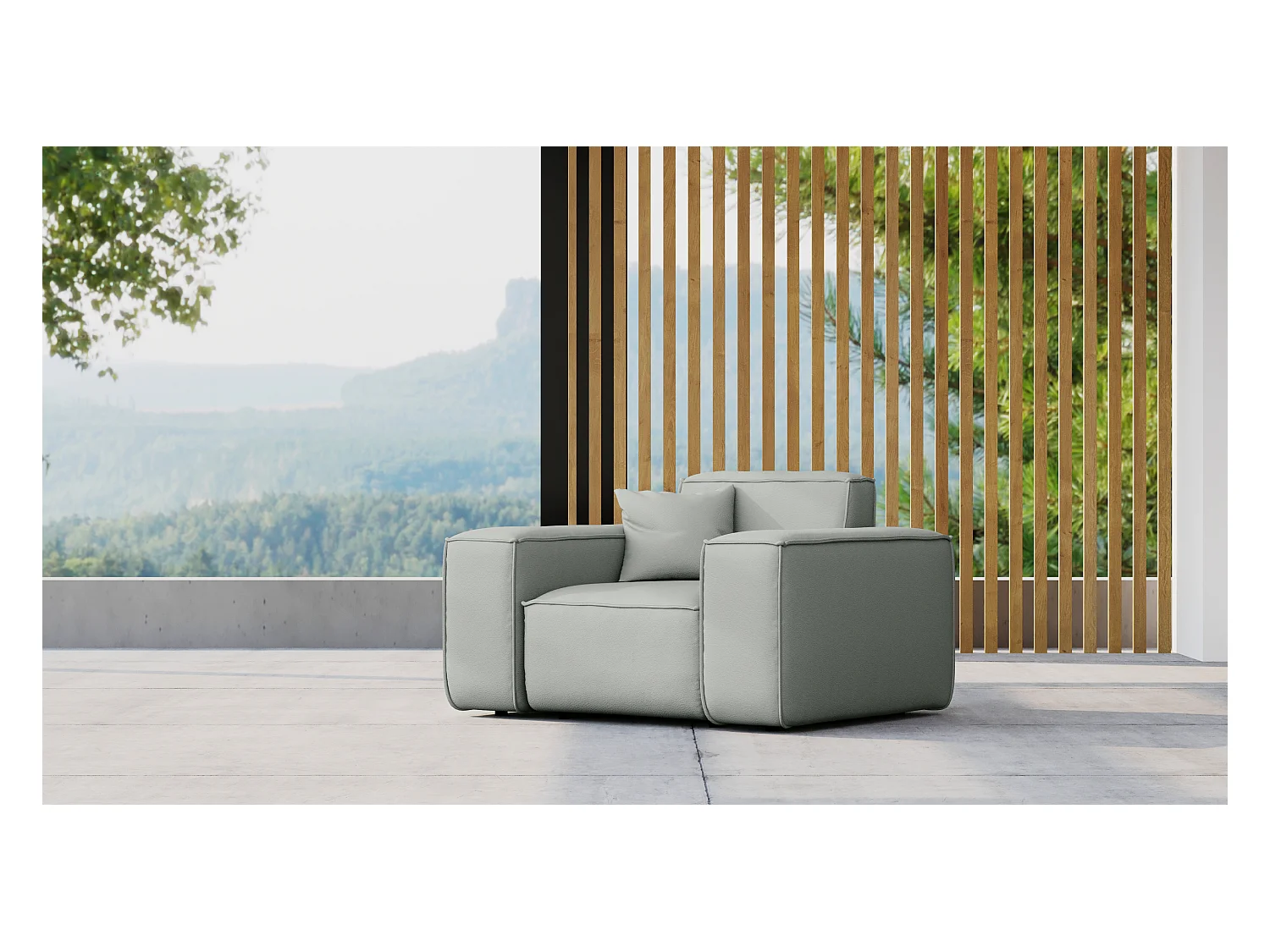 Poltrona da giardino MALIBU, tessuto ODYSSEY, grigio chiaro