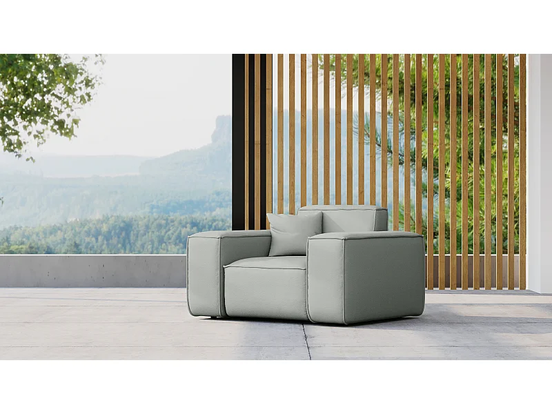 Salon de jardin fauteuil MALIBU, tissu ODYSSEY, gris clair