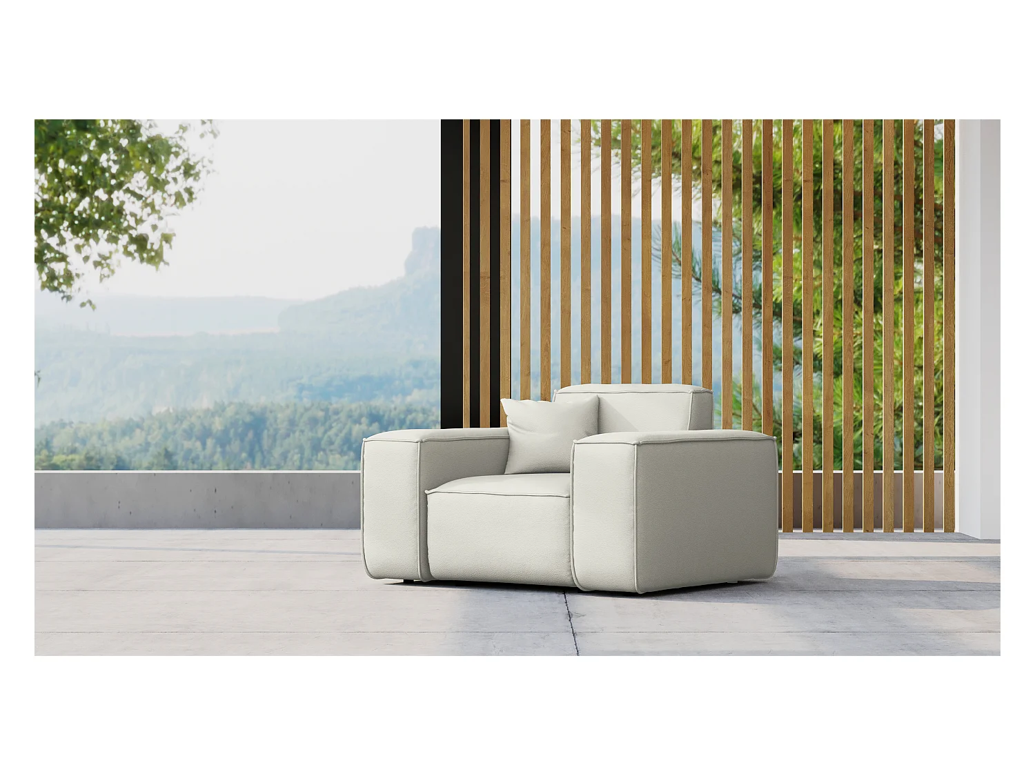 Salon de jardin fauteuil MALIBU, tissu ODYSSEY, crème
