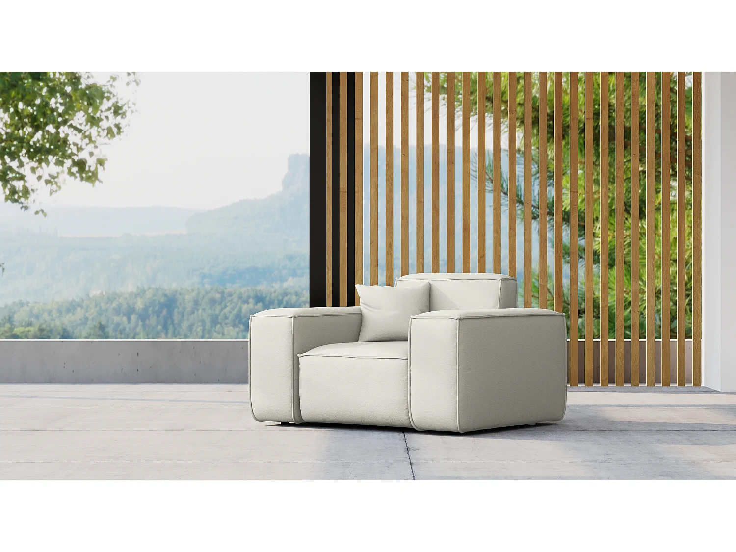 Salon de jardin fauteuil MALIBU, tissu ODYSSEY, crème
