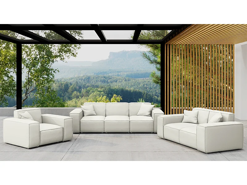 Gartenmöbel Set 3+2+1 MALIBU, Stoff ODYSSEY, Creme