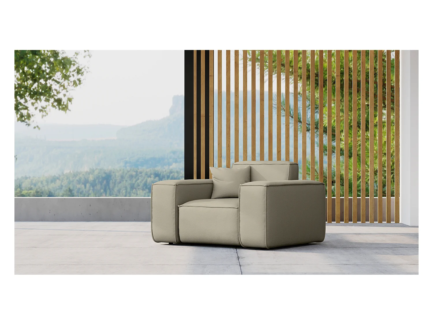 Poltrona da giardino MALIBU, tessuto ODYSSEY, beige scuro
