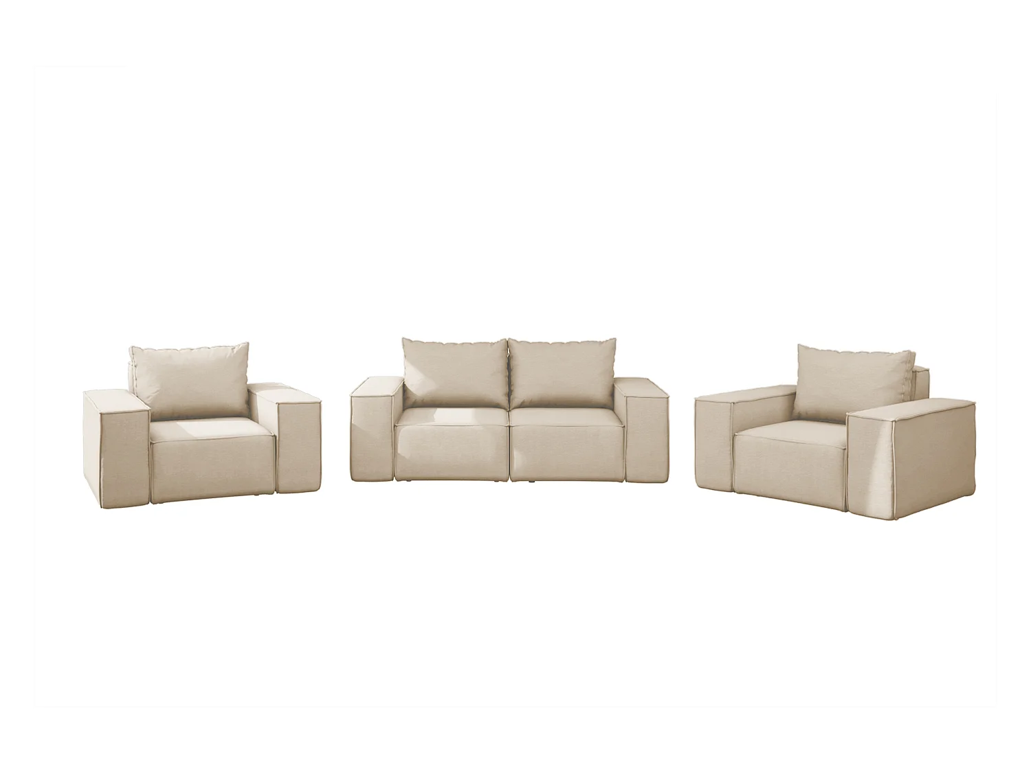 Gartenmöbel Set 2+1+1 SONNE, Stoff ARTIKEL, Beige