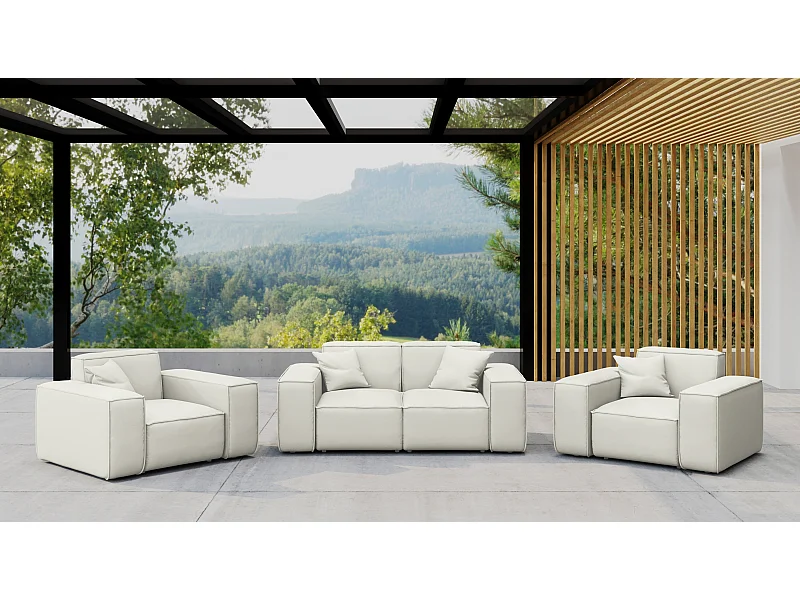 Tuinmeubelset 2+1+1 MALIBU, stof ODYSSEY, crème