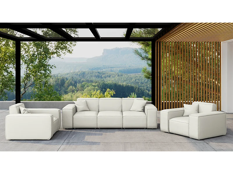 Tuinmeubelset 3+1+1 MALIBU, stof ODYSSEY, crème