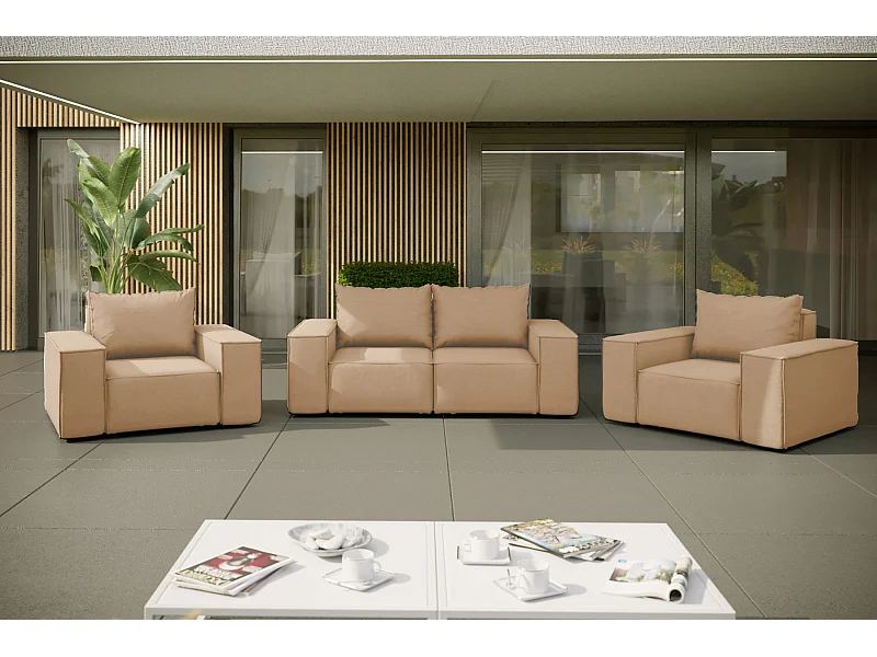 Tuinmeubelset 2+1+1 SUN, stof ARTICLE, Cappuccino