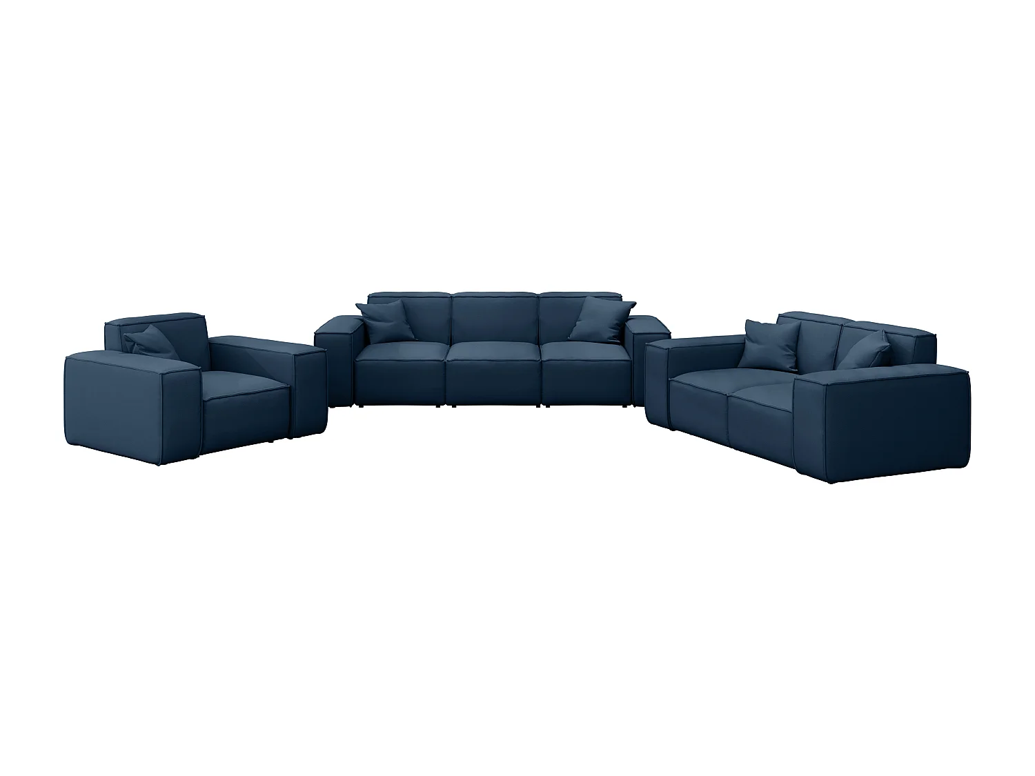 Tuinmeubelset 3+2+1 MALIBU, stof ODYSSEY, marineblauw