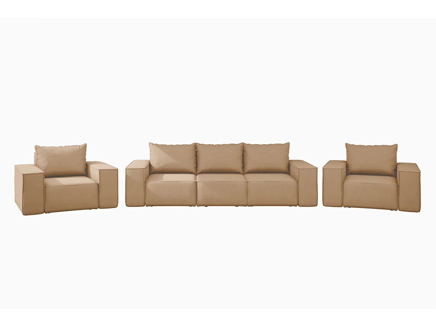 Salon de jardin 3+1+1 SUN, tissu ARTICLE, Cappuccino