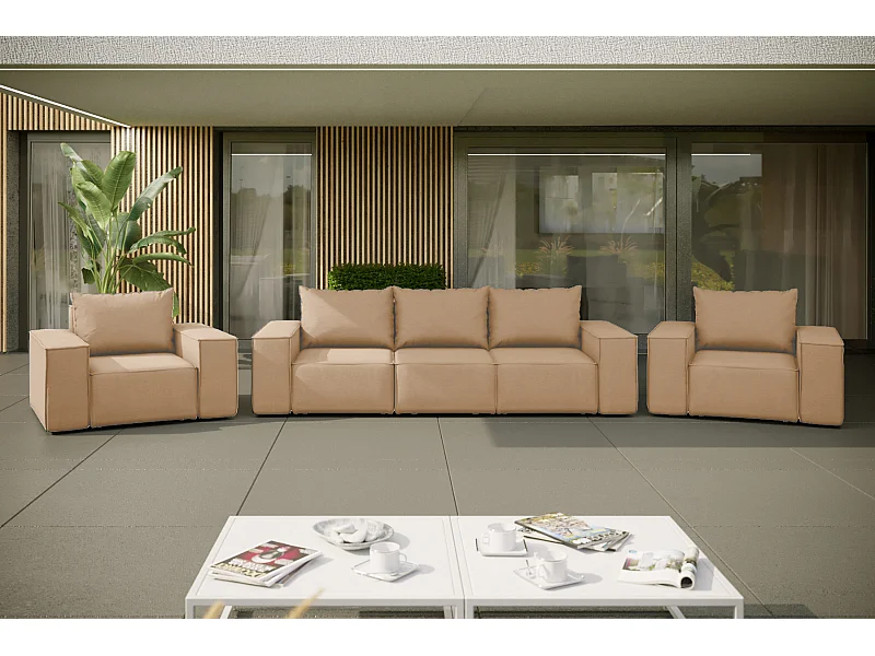 Tuinmeubelset 3+1+1 SUN, stof ARTICLE, Cappuccino